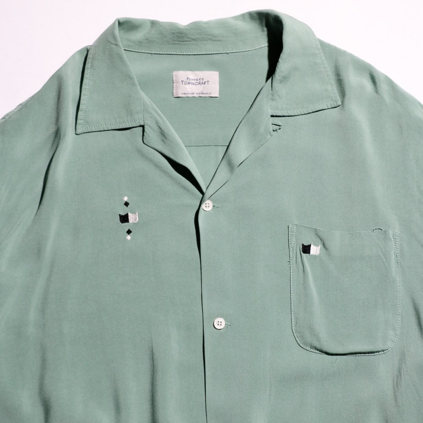 TOWNCRAFT EMBROIDERY LOOP COLLAR SS SHIRTS