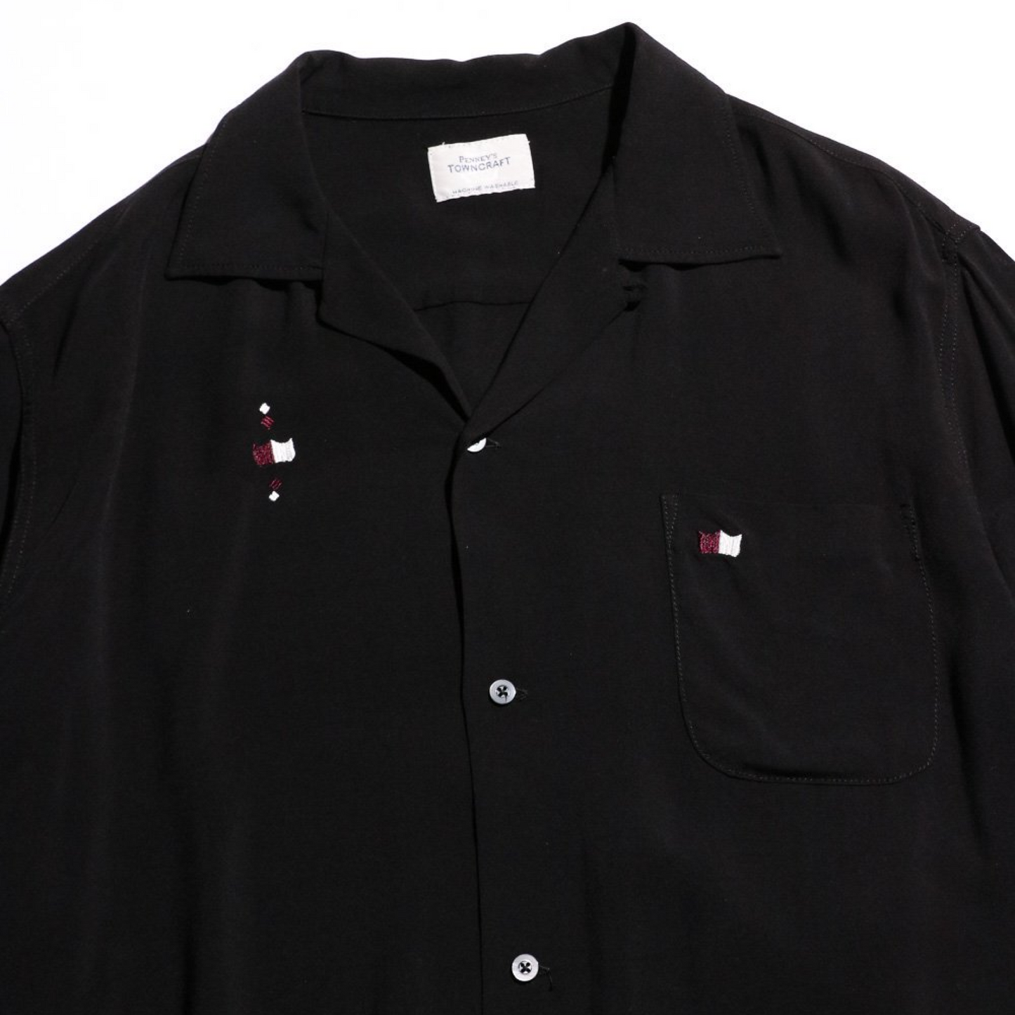 TOWNCRAFT EMBROIDERY LOOP COLLAR SS SHIRTS