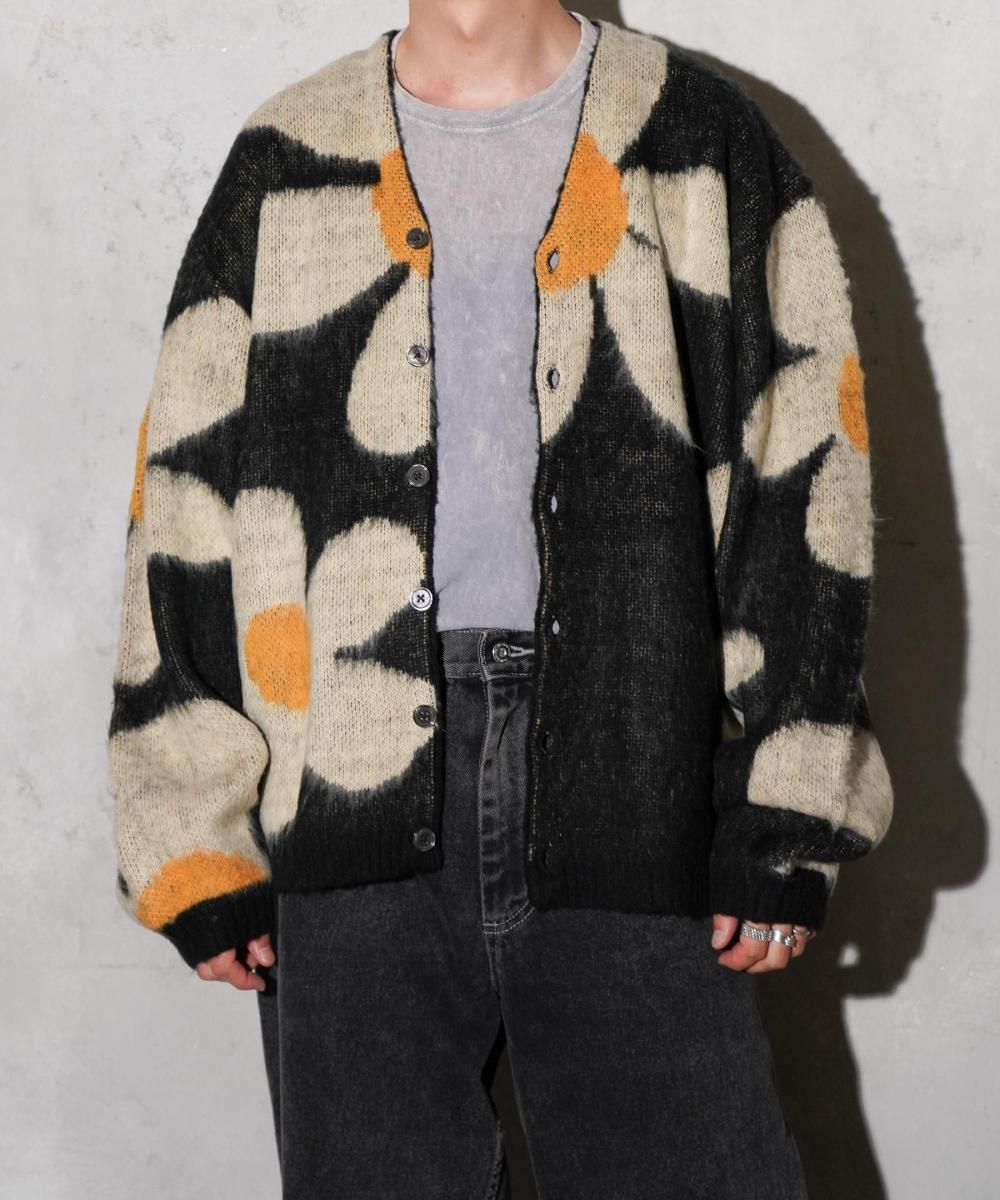 VINTAGE PATTERN SHAGGY CARDIGAN