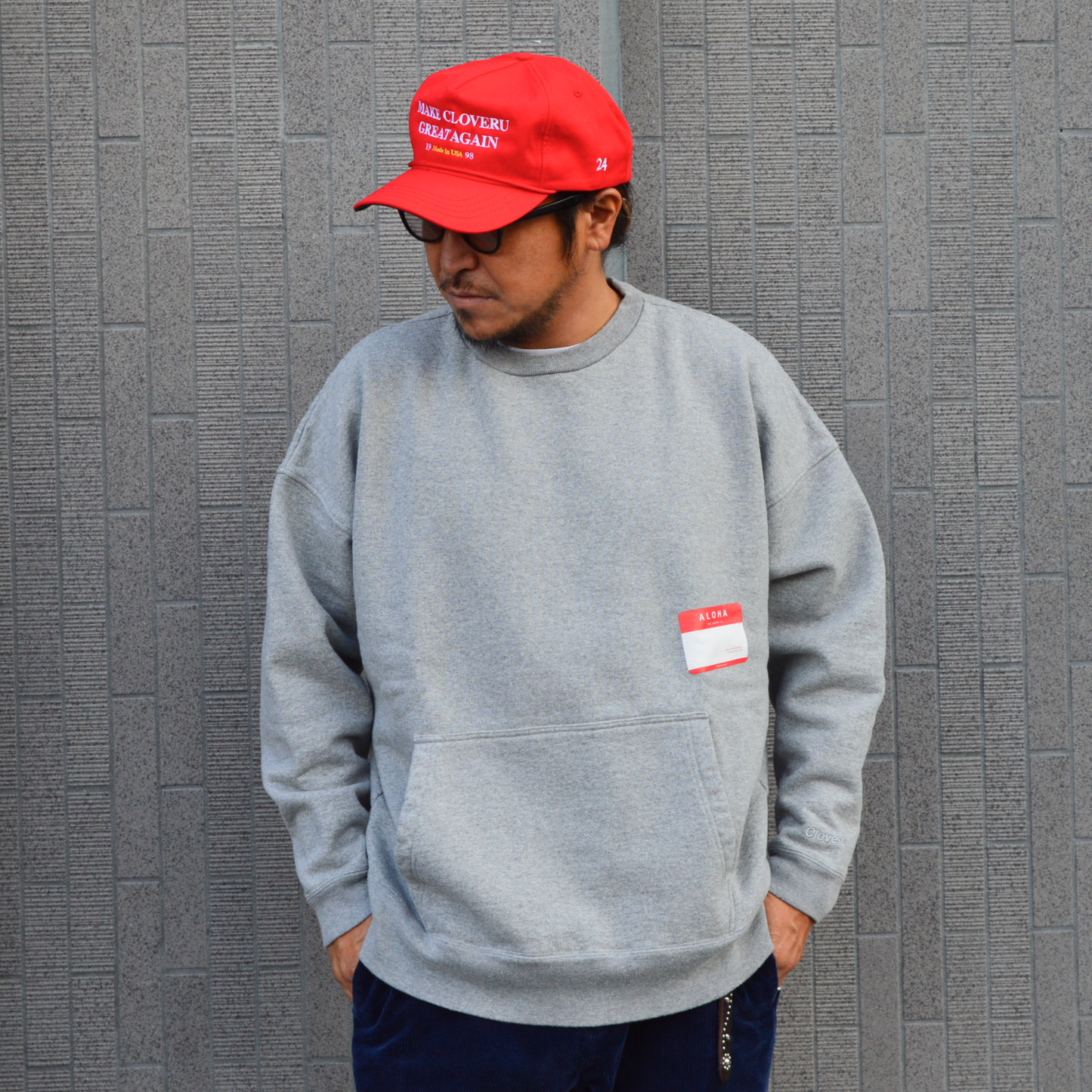 Wide Crew Sweat "NAME CARD"