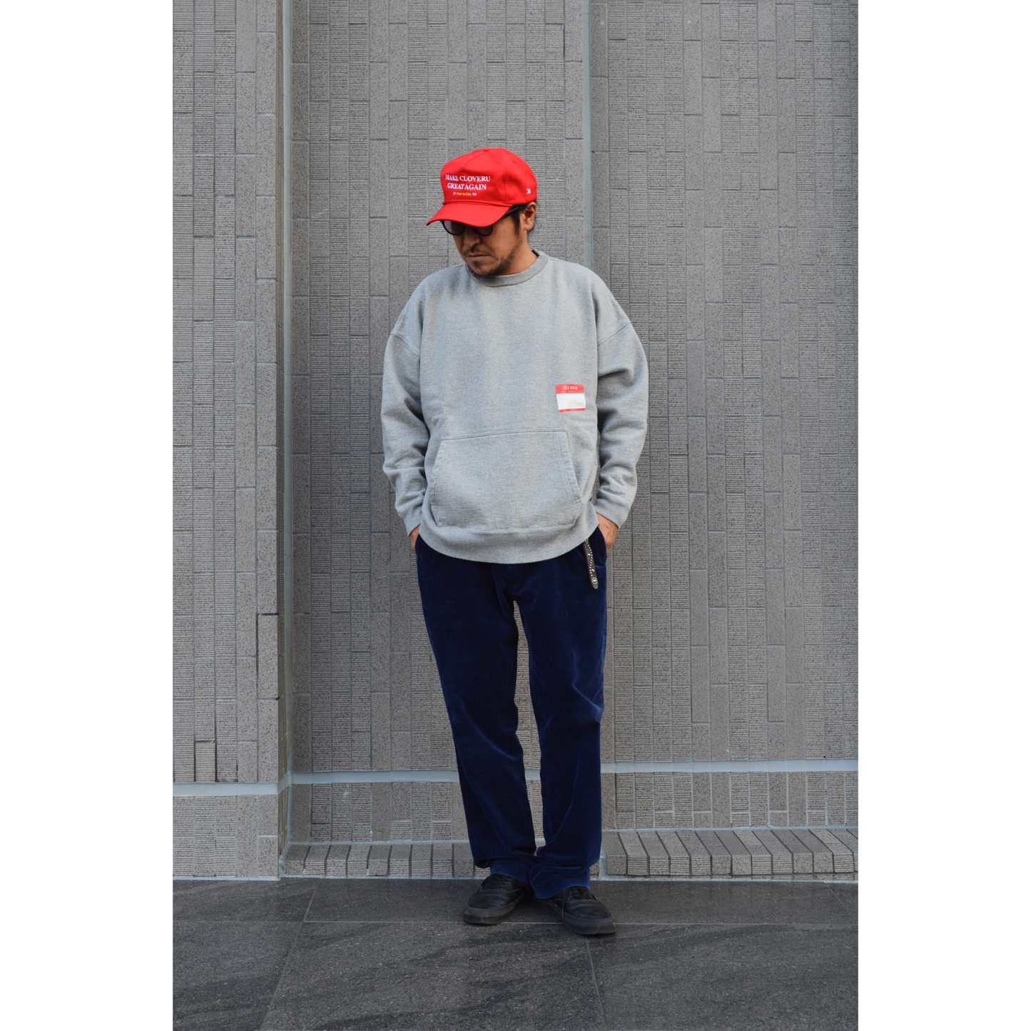 Wide Crew Sweat "NAME CARD"