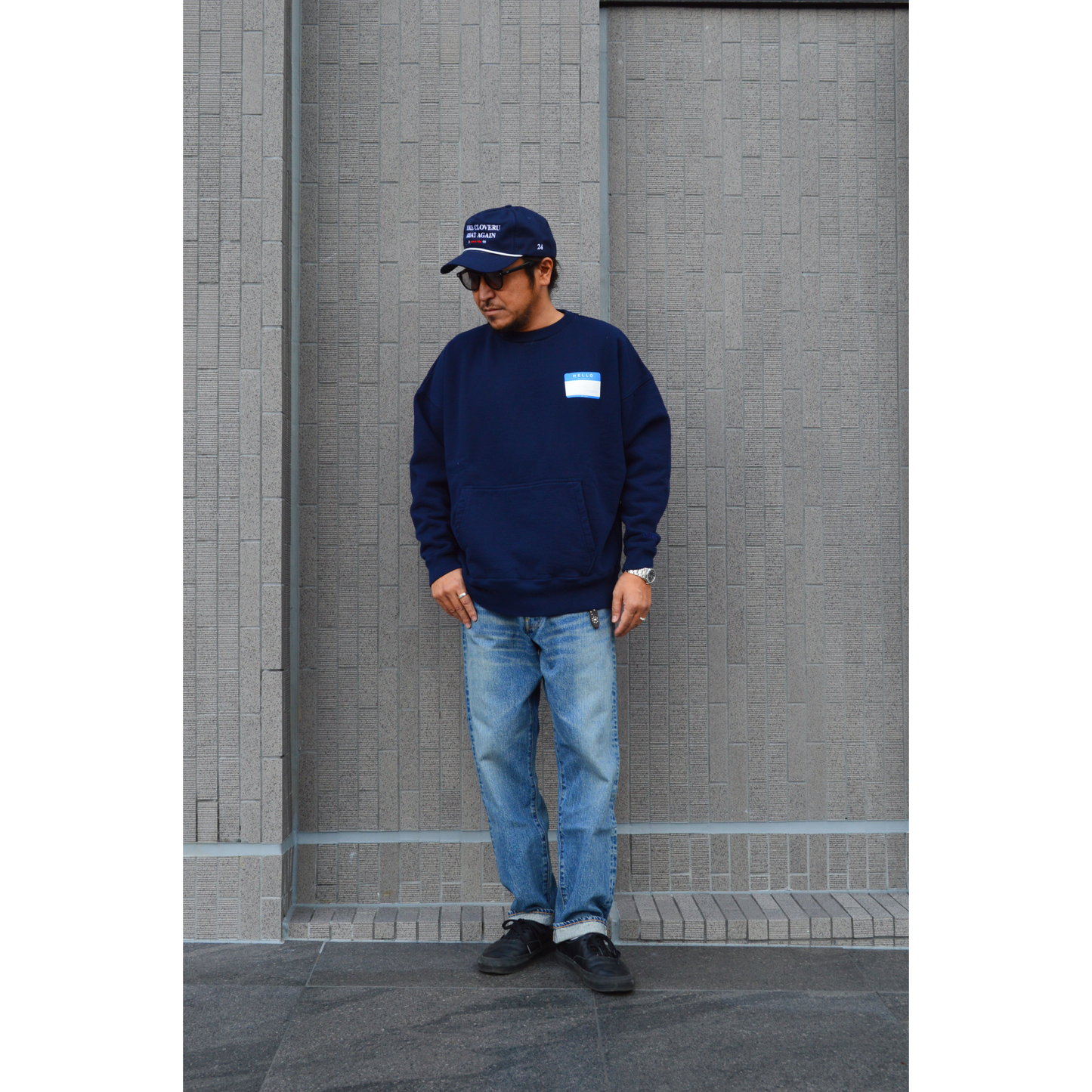 Wide Crew Sweat "NAME CARD"