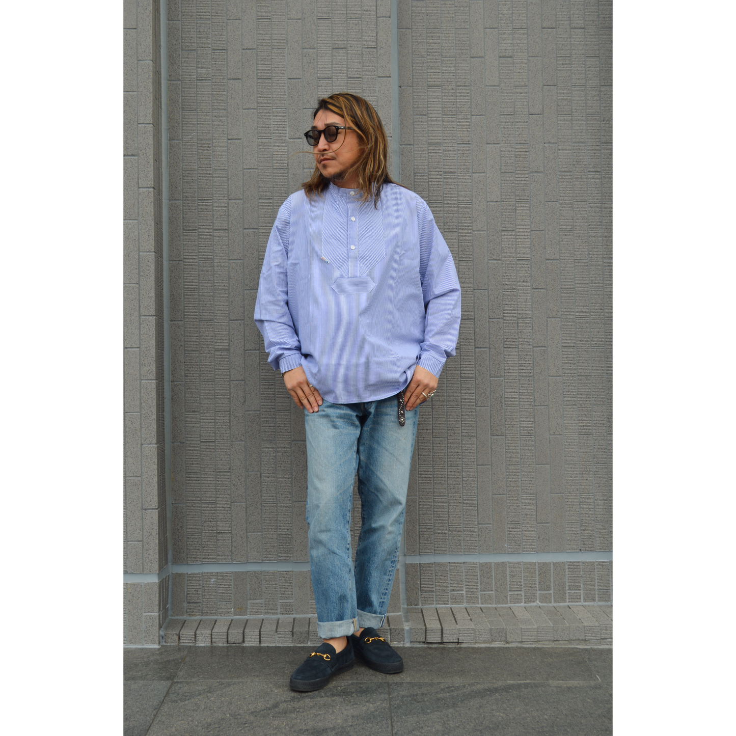 Sommer Fischerhemd - marine モダス サマーフィッシングシャツ