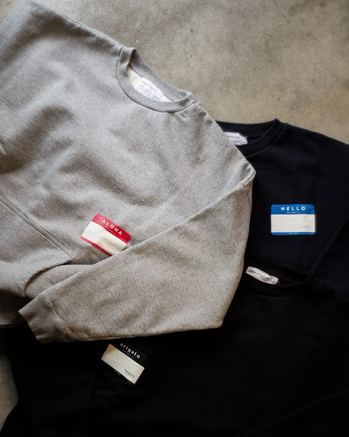 Wide Crew Sweat "NAME CARD"