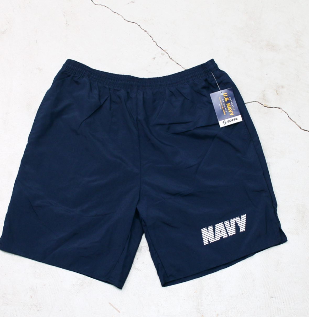 デッドストック 米軍 U.S.NAVY フィジカル トレーニングショーツ made by SOFFE 8インチ