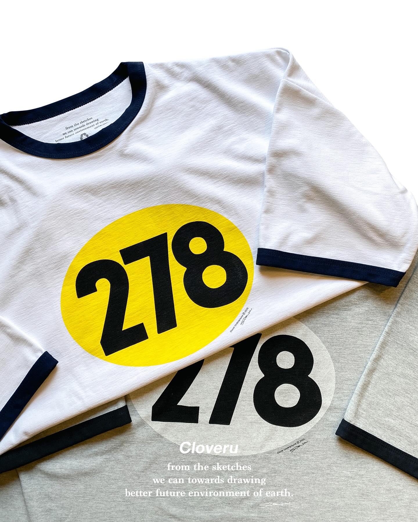 CLSS-2505 Cloveru®︎ Recycle Ringer WIDE Tee 【 NUMBER 278 】.