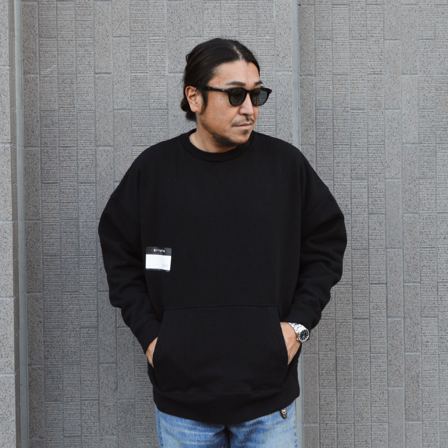 Wide Crew Sweat "NAME CARD"