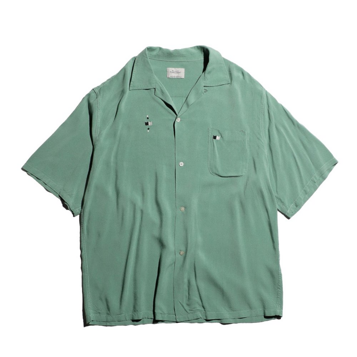 TOWNCRAFT EMBROIDERY LOOP COLLAR SS SHIRTS