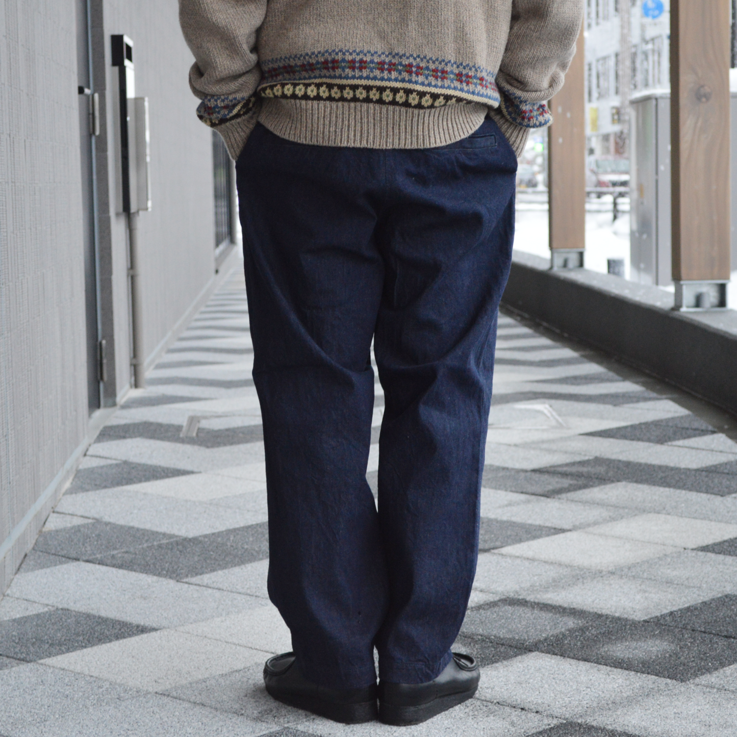DENIM TRACK PANTS