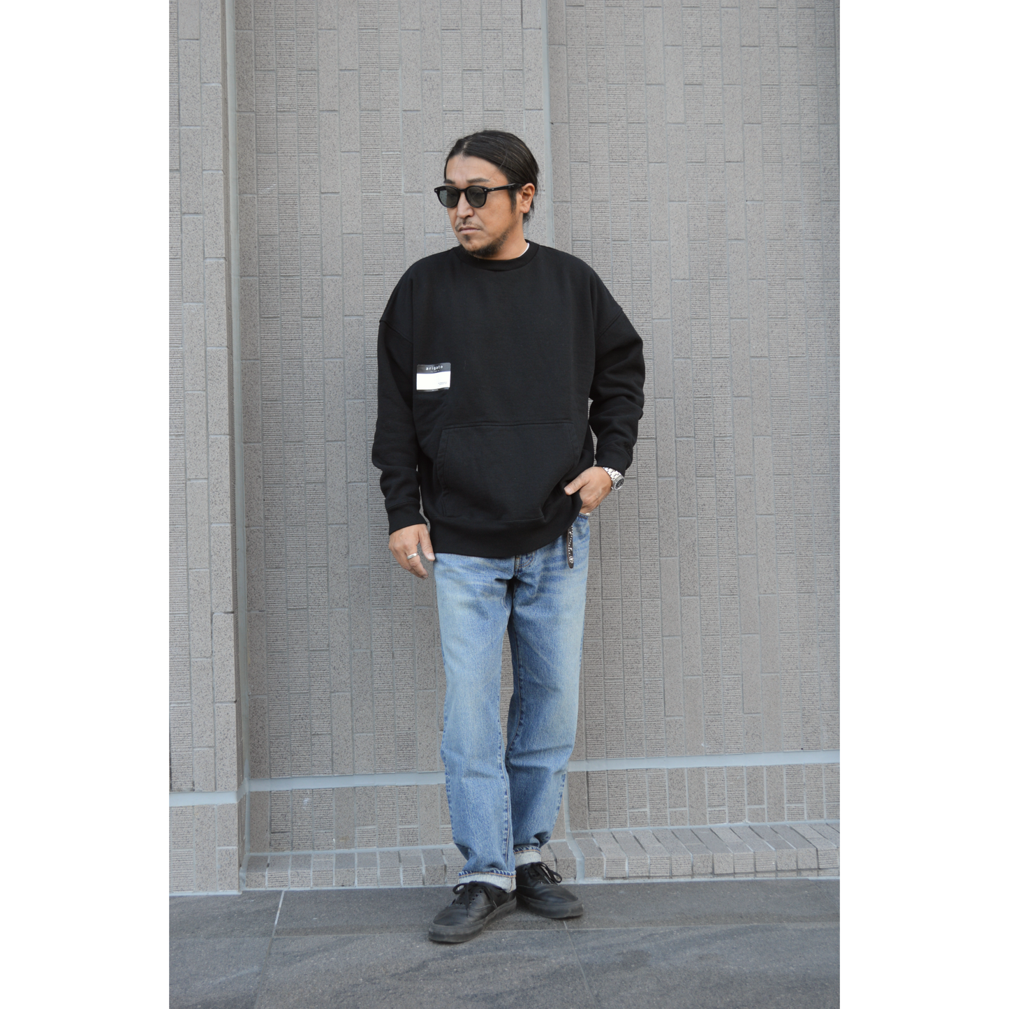 Wide Crew Sweat "NAME CARD"