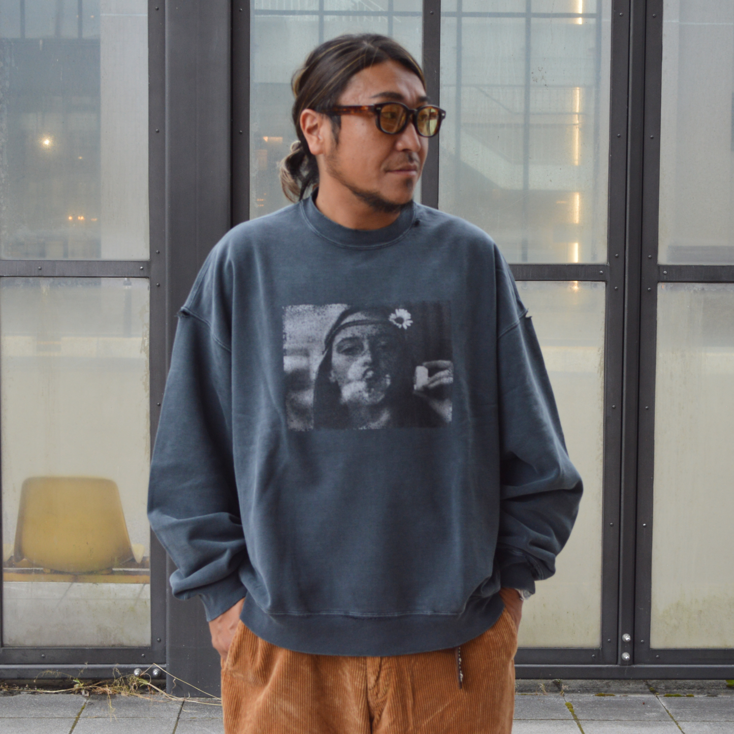 レミレリーフ ダブルSP加工裏毛クルー(PHOTO)