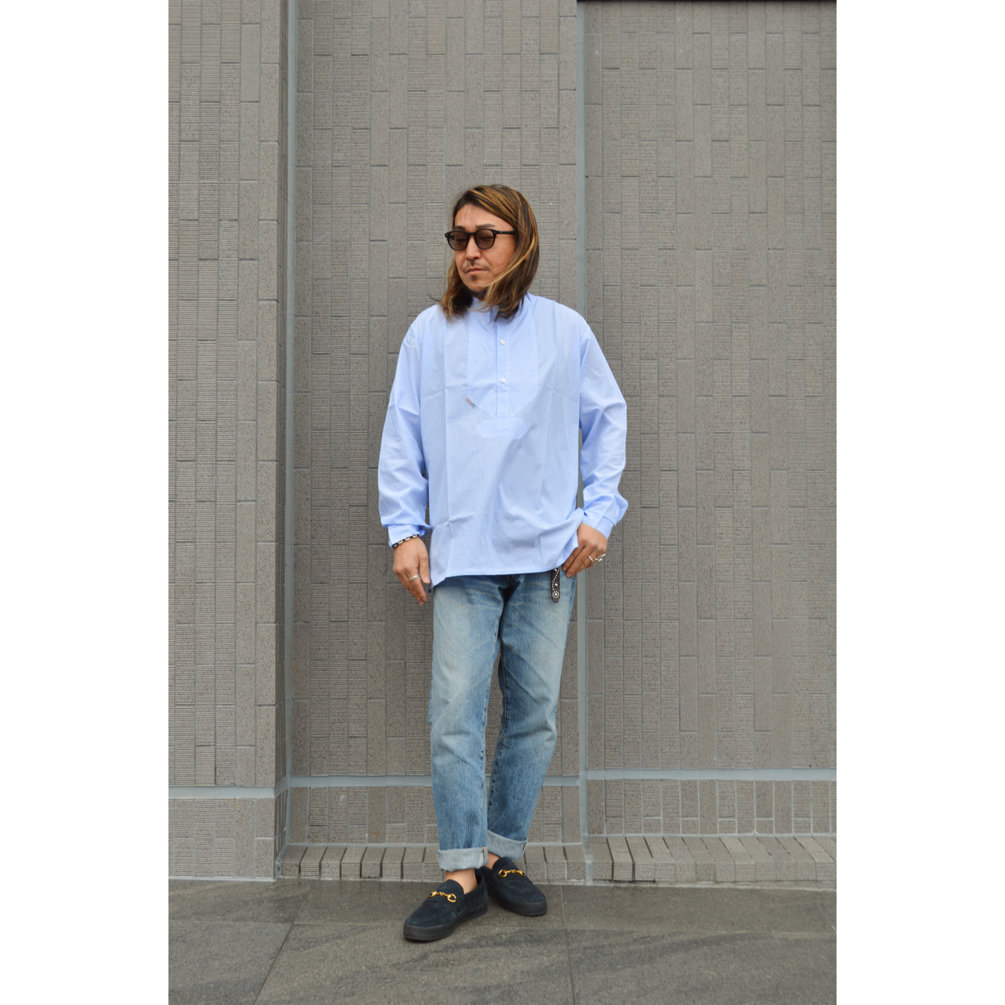 Sommer Fischerhemd - marine モダス サマーフィッシングシャツ