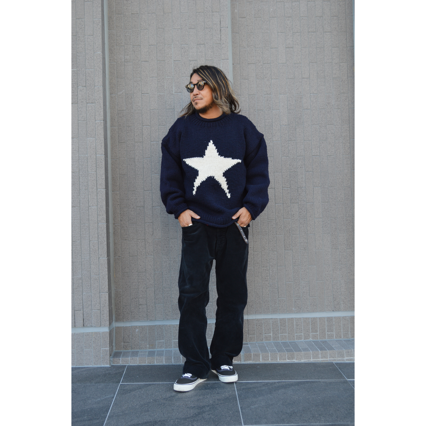 STAR HAND KNIT ROLL CREW