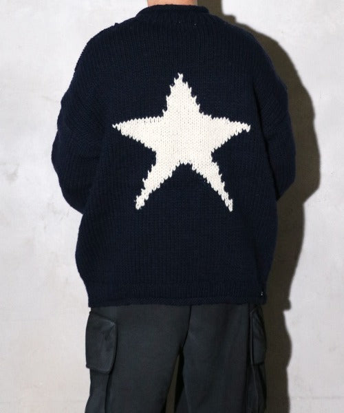 STAR HAND KNIT ROLL CREW