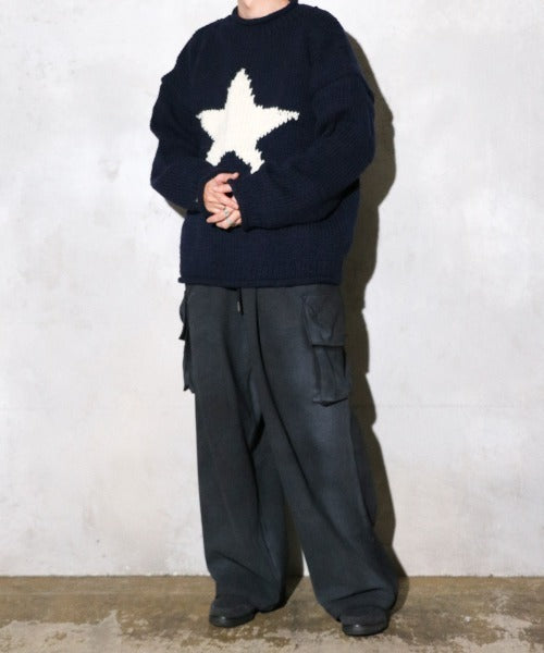 STAR HAND KNIT ROLL CREW