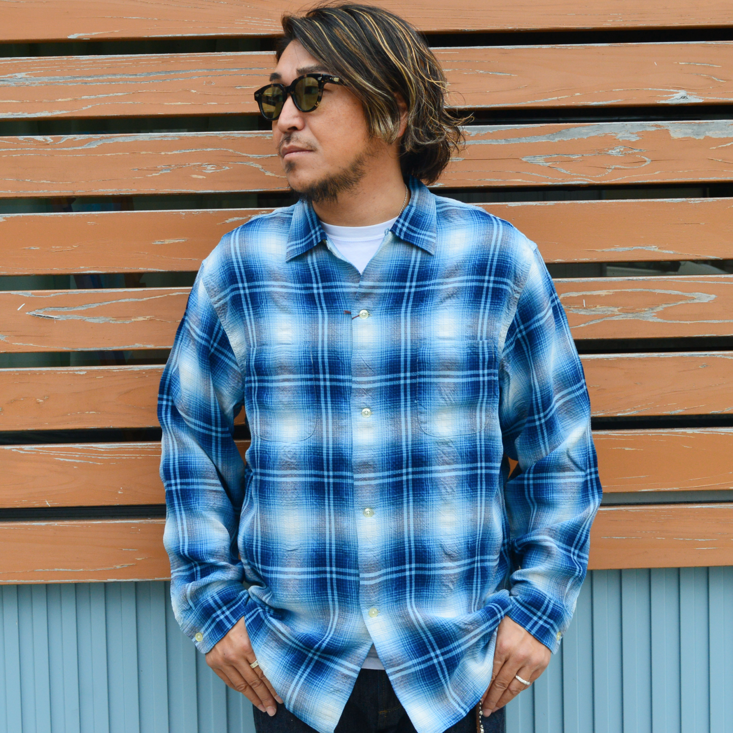 TOWNCRAFT オンブレループカラーシャツ MADE IN JAPAN