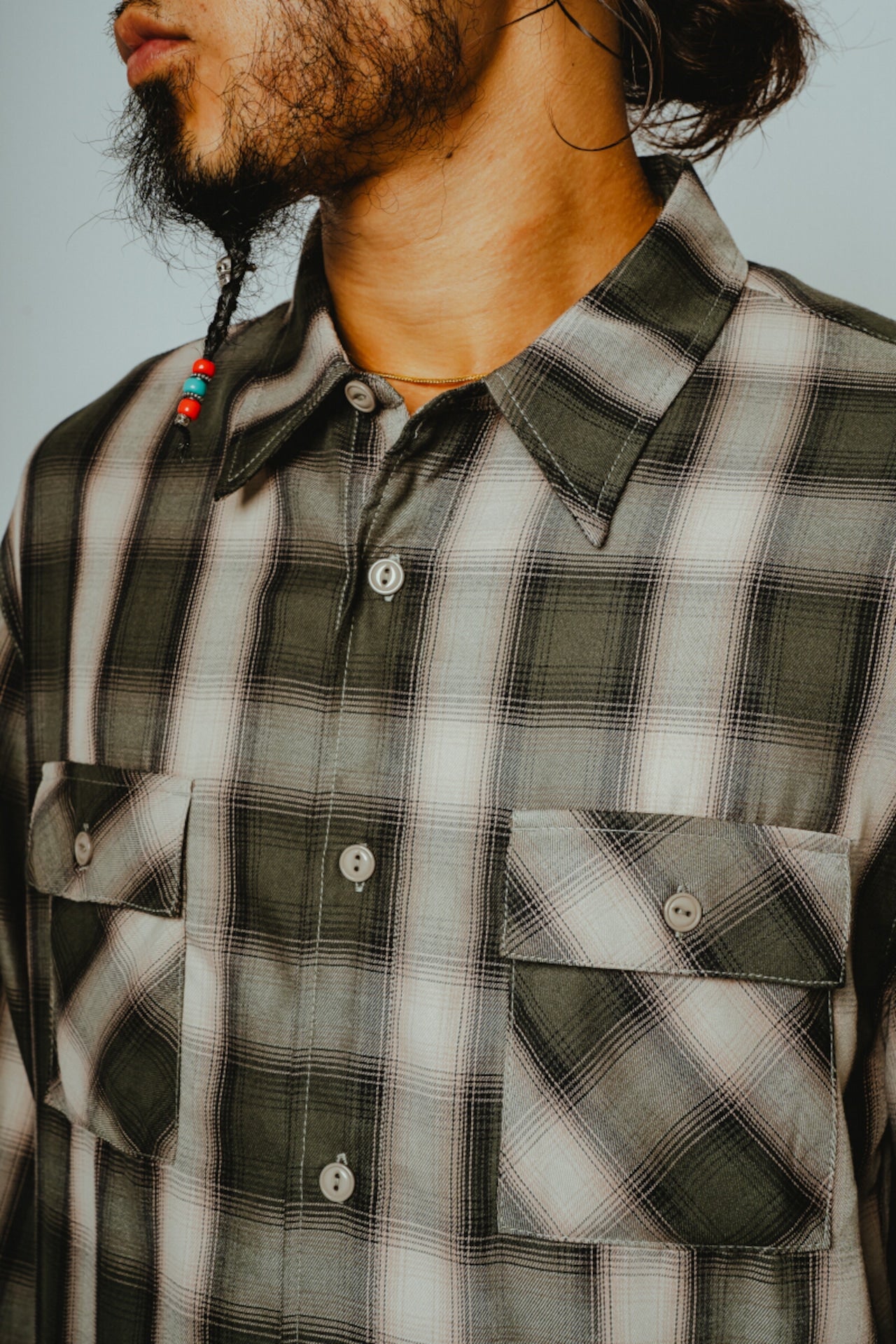 Rayon Mix Ombre Slit L/S Shirts