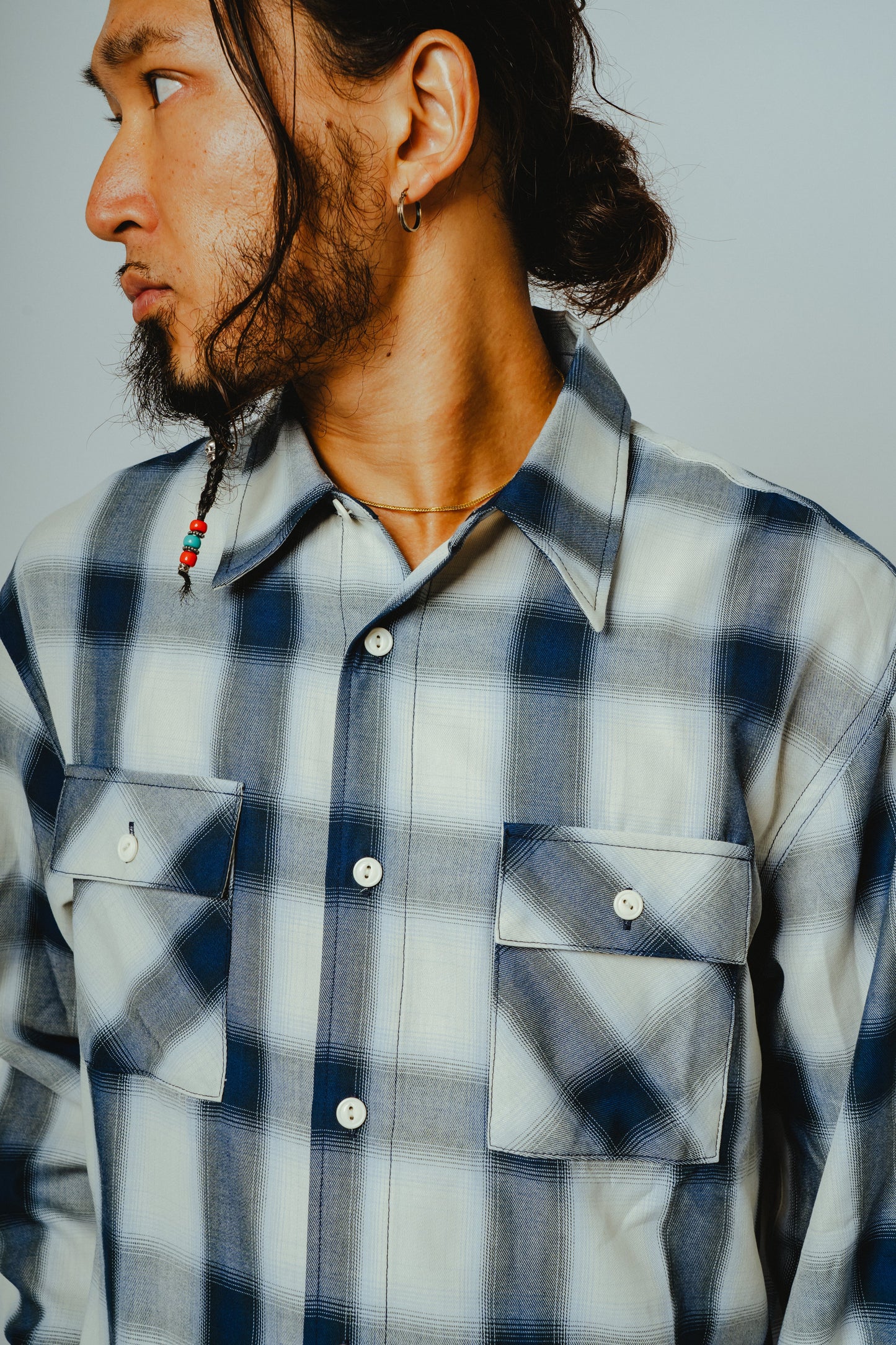 Rayon Mix Ombre Slit L/S Shirts