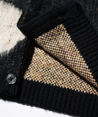 VINTAGE PATTERN SHAGGY CARDIGAN
