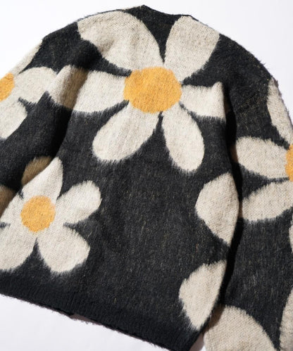 VINTAGE PATTERN SHAGGY CARDIGAN