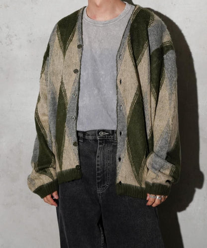 VINTAGE PATTERN SHAGGY CARDIGAN
