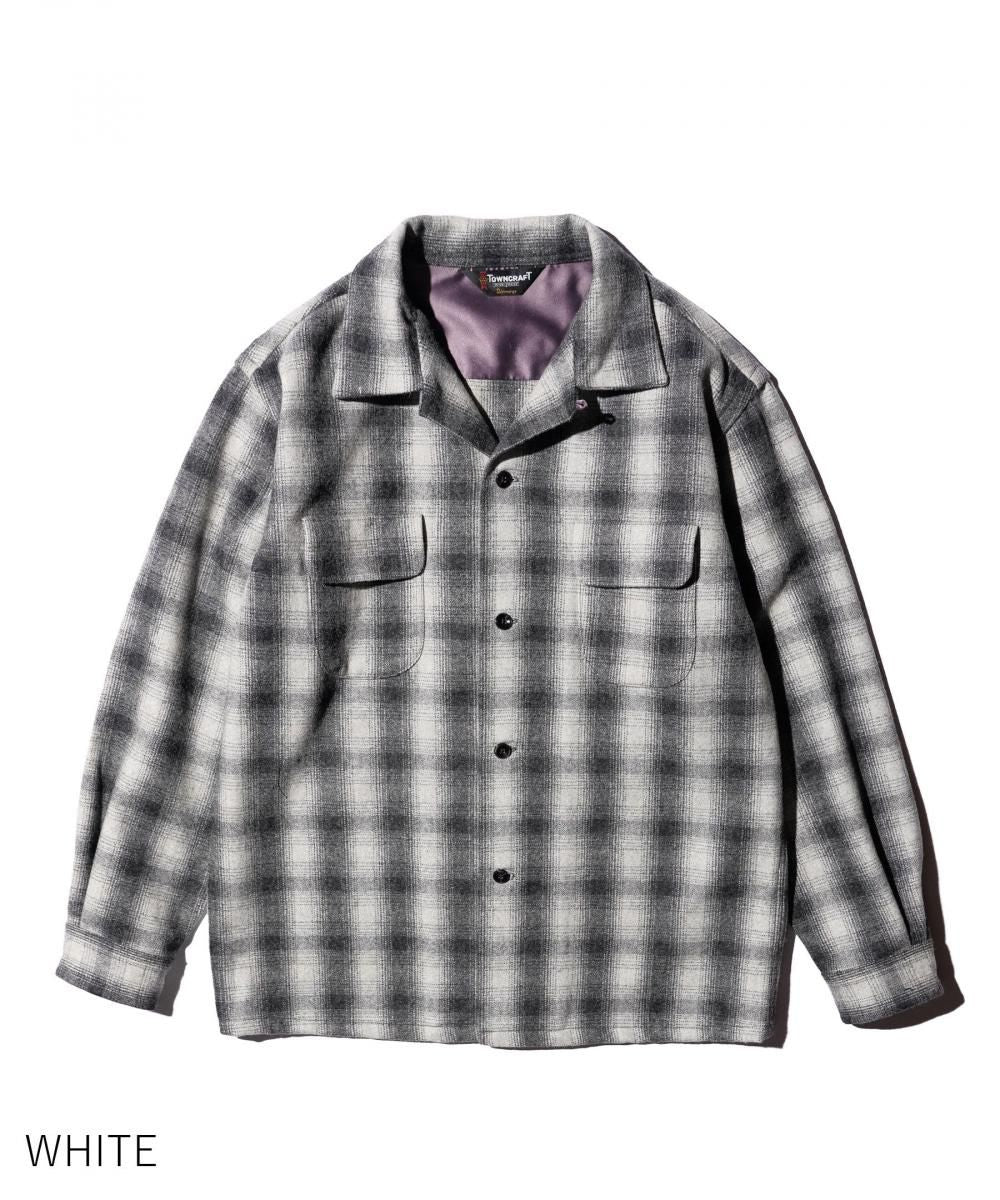 50S WOOL OMBRE W-FLAP LOOP COLLAR SHIRT