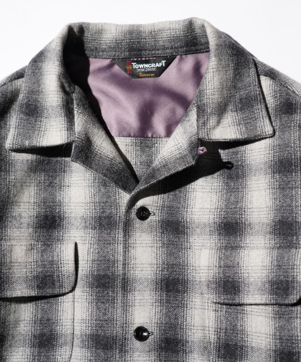 50S WOOL OMBRE W-FLAP LOOP COLLAR SHIRT