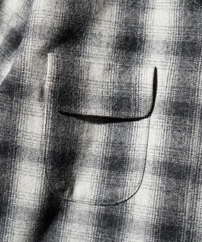 50S WOOL OMBRE W-FLAP LOOP COLLAR SHIRT