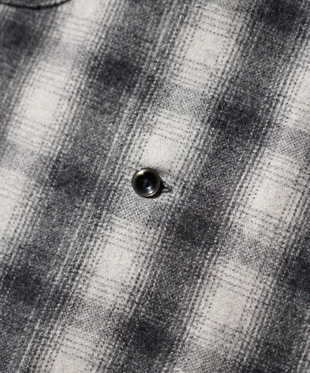 50S WOOL OMBRE W-FLAP LOOP COLLAR SHIRT