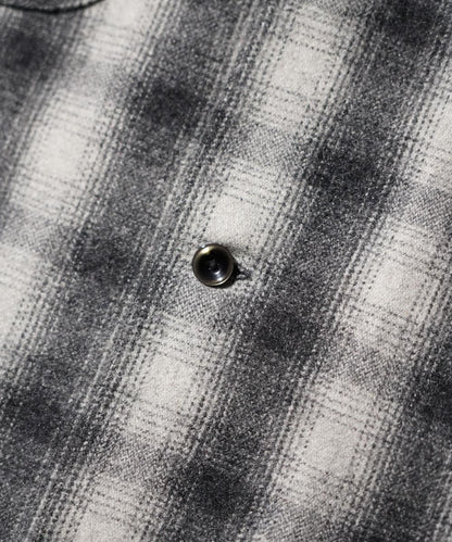50S WOOL OMBRE W-FLAP LOOP COLLAR SHIRT