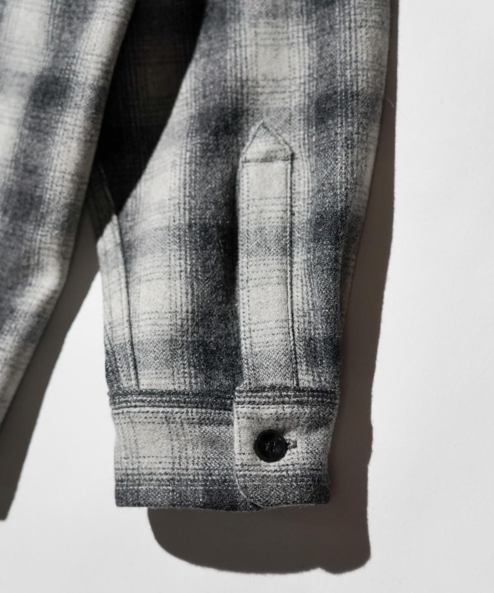 50S WOOL OMBRE W-FLAP LOOP COLLAR SHIRT