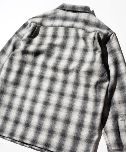 50S WOOL OMBRE W-FLAP LOOP COLLAR SHIRT