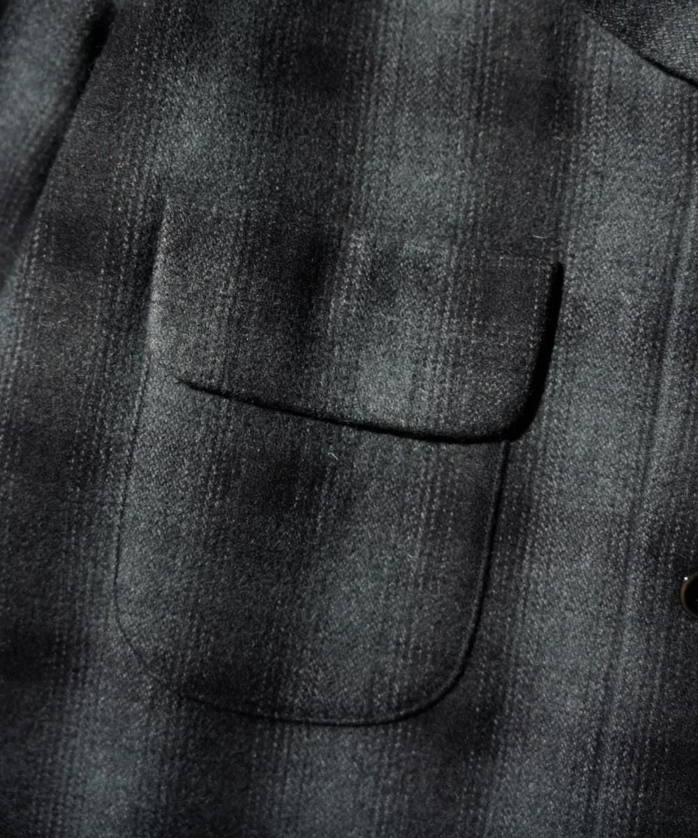 50S WOOL OMBRE W-FLAP LOOP COLLAR SHIRT