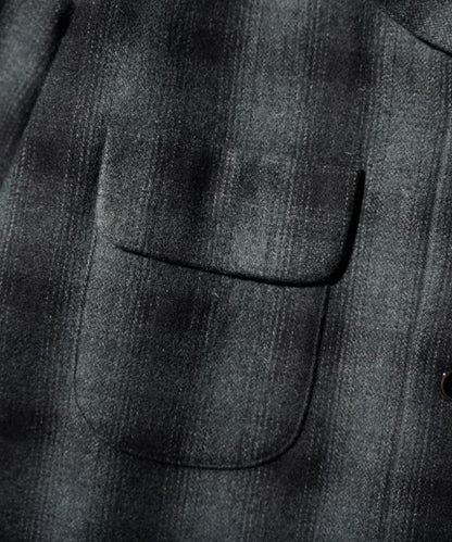 50S WOOL OMBRE W-FLAP LOOP COLLAR SHIRT
