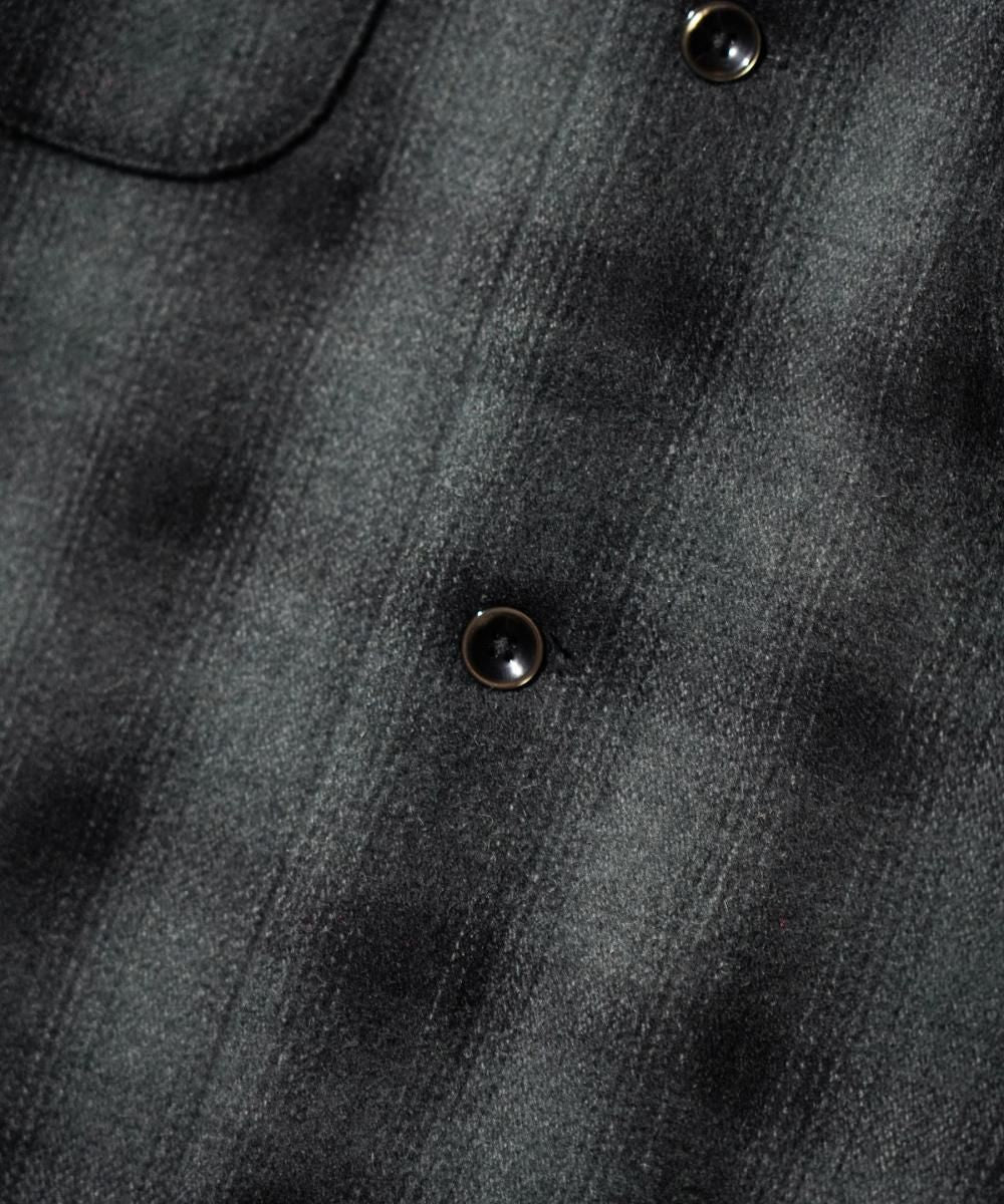 50S WOOL OMBRE W-FLAP LOOP COLLAR SHIRT