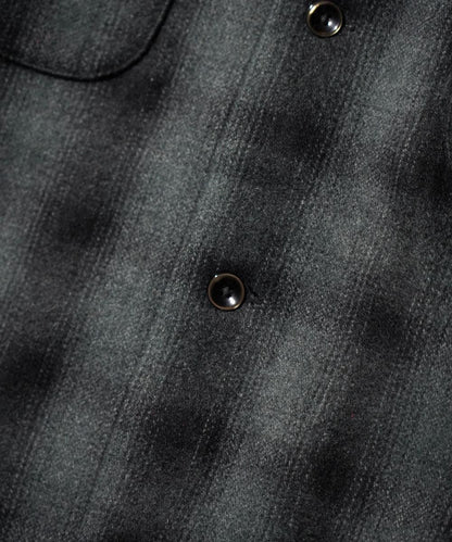 50S WOOL OMBRE W-FLAP LOOP COLLAR SHIRT