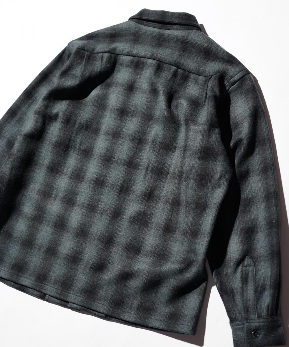 50S WOOL OMBRE W-FLAP LOOP COLLAR SHIRT