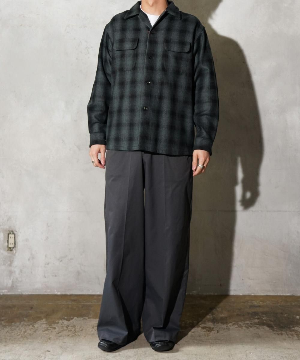 50S WOOL OMBRE W-FLAP LOOP COLLAR SHIRT