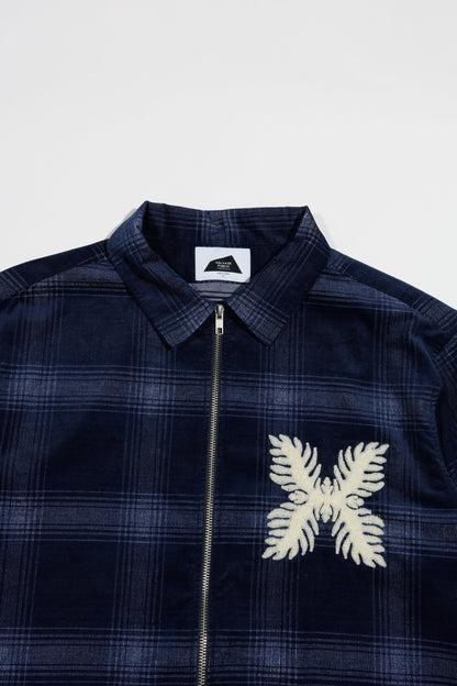 Indigo Corduroy Zip Jacket