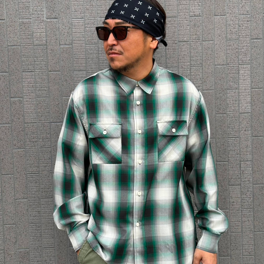 Rayon Mix Ombre Slit L/S Shirts