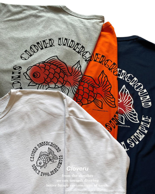 CLSS-2503 Cloveru®︎ Recycle WIDE Tee 【 GOLDFISH 】