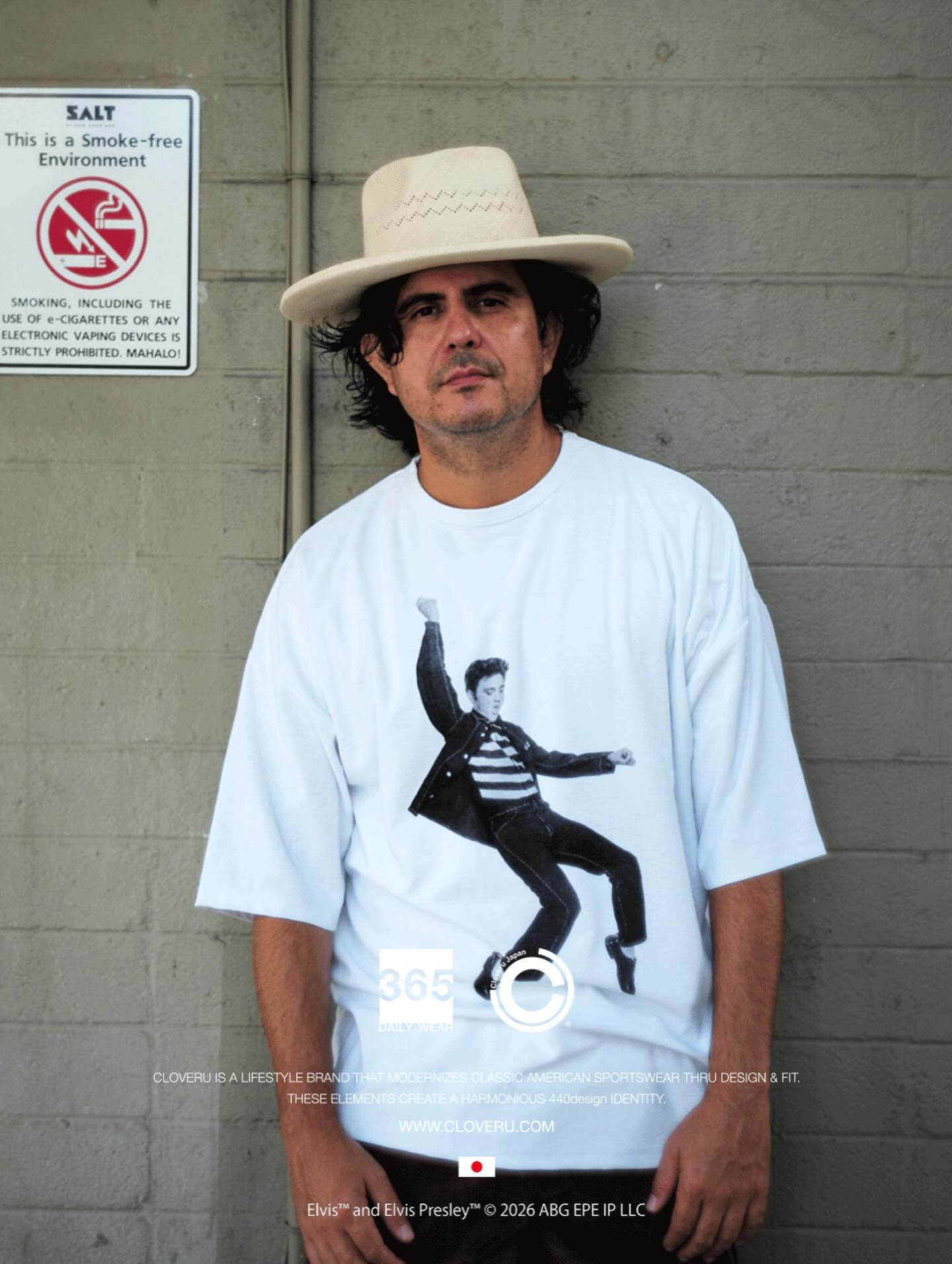 CLSS2605  Cloveru®︎ Japan Made Recycle Wide Tee " ELVIS".