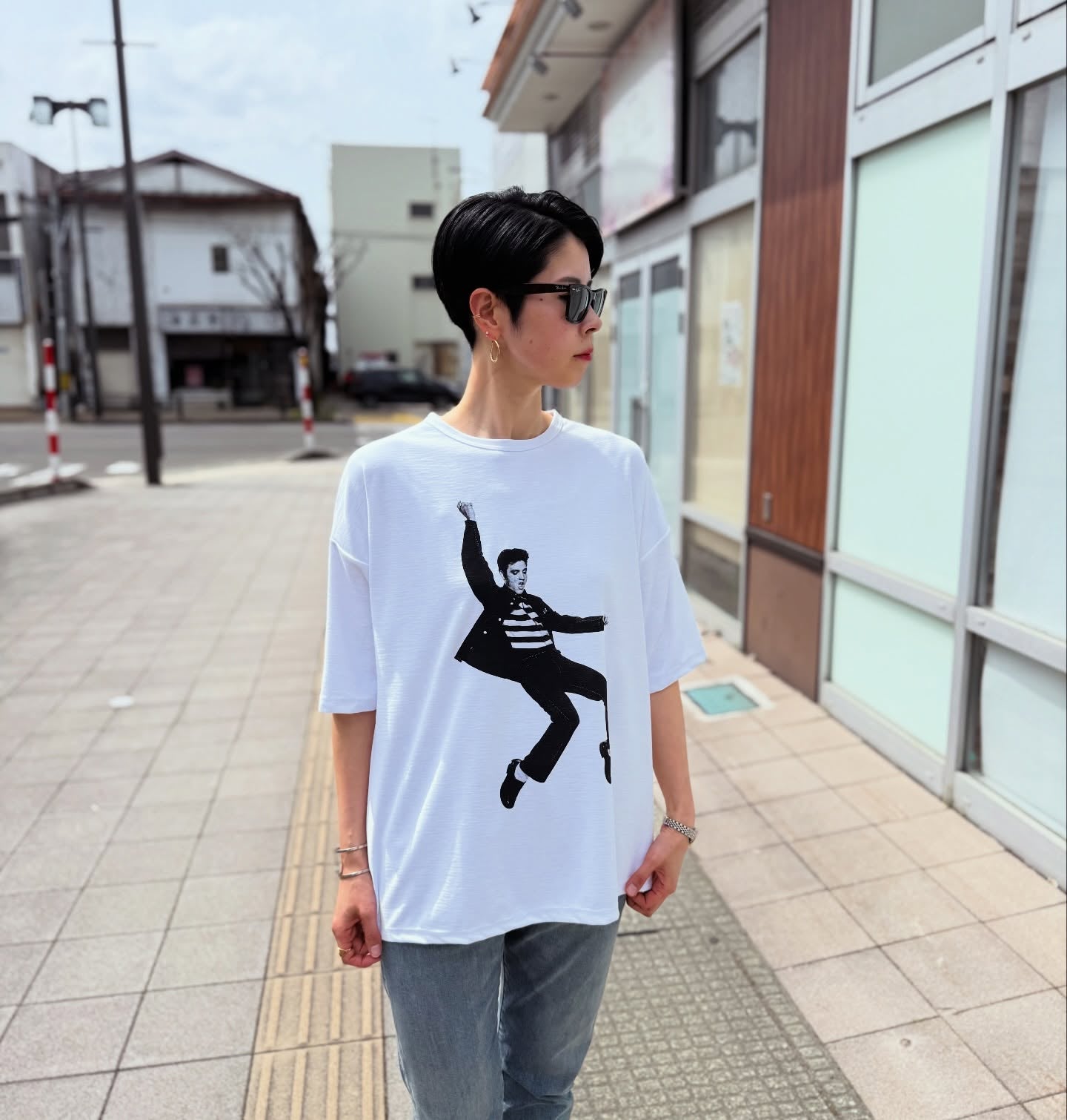 CLSS2605  Cloveru®︎ Japan Made Recycle Wide Tee " ELVIS".