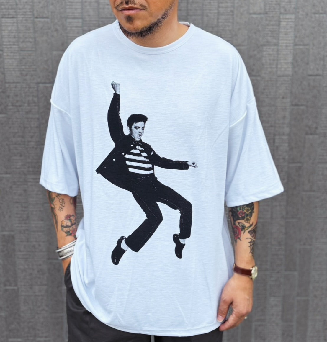 CLSS2605  Cloveru®︎ Japan Made Recycle Wide Tee " ELVIS".