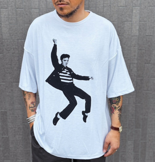 CLSS2605  Cloveru®︎ Japan Made Recycle Wide Tee " ELVIS".