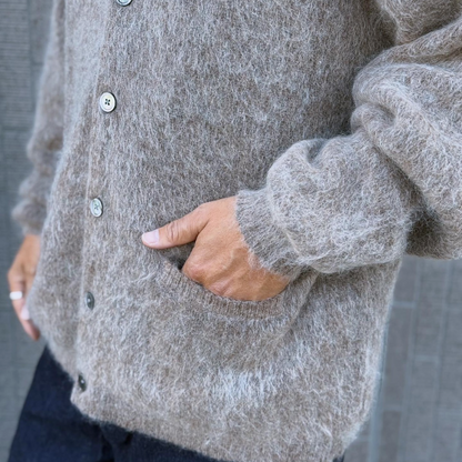 CLFW-2507 Cloveru® Simple Wool Mohair Cardigan.