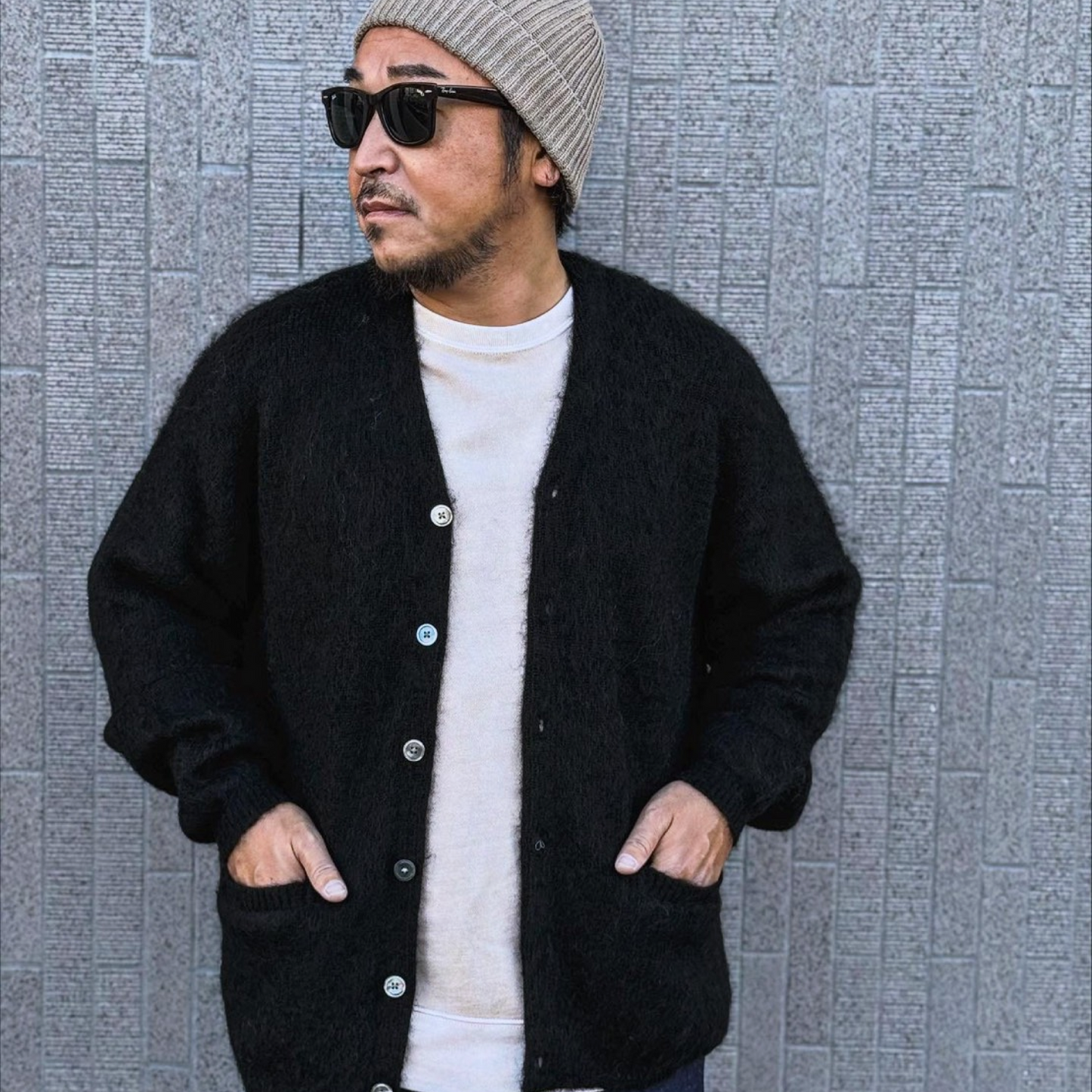 CLFW-2507 Cloveru® Simple Wool Mohair Cardigan.