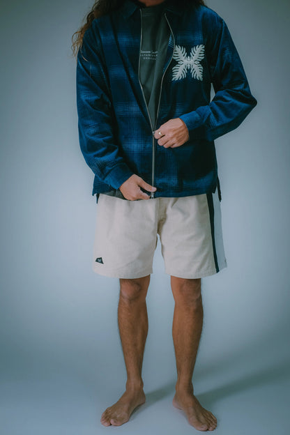 Indigo Corduroy Zip Jacket