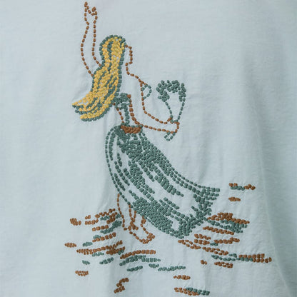 コットンシルクアロハシャツS/S(刺繍:フラガール)
