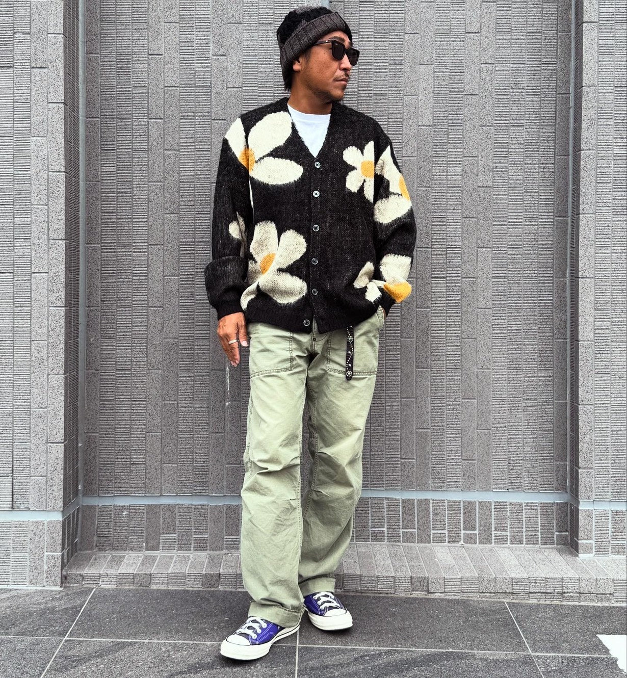 VINTAGE PATTERN SHAGGY CARDIGAN